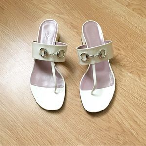 Gucci Liliane Block-Heel Patent Leather Sandals 39